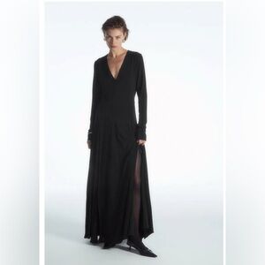 COS Black Long Sleeve Maxi Dress